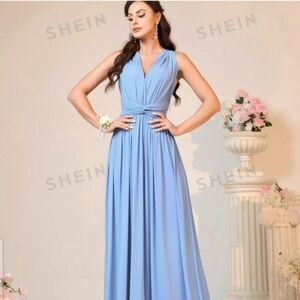 Convertible multi-way twist wrap classic halter dress